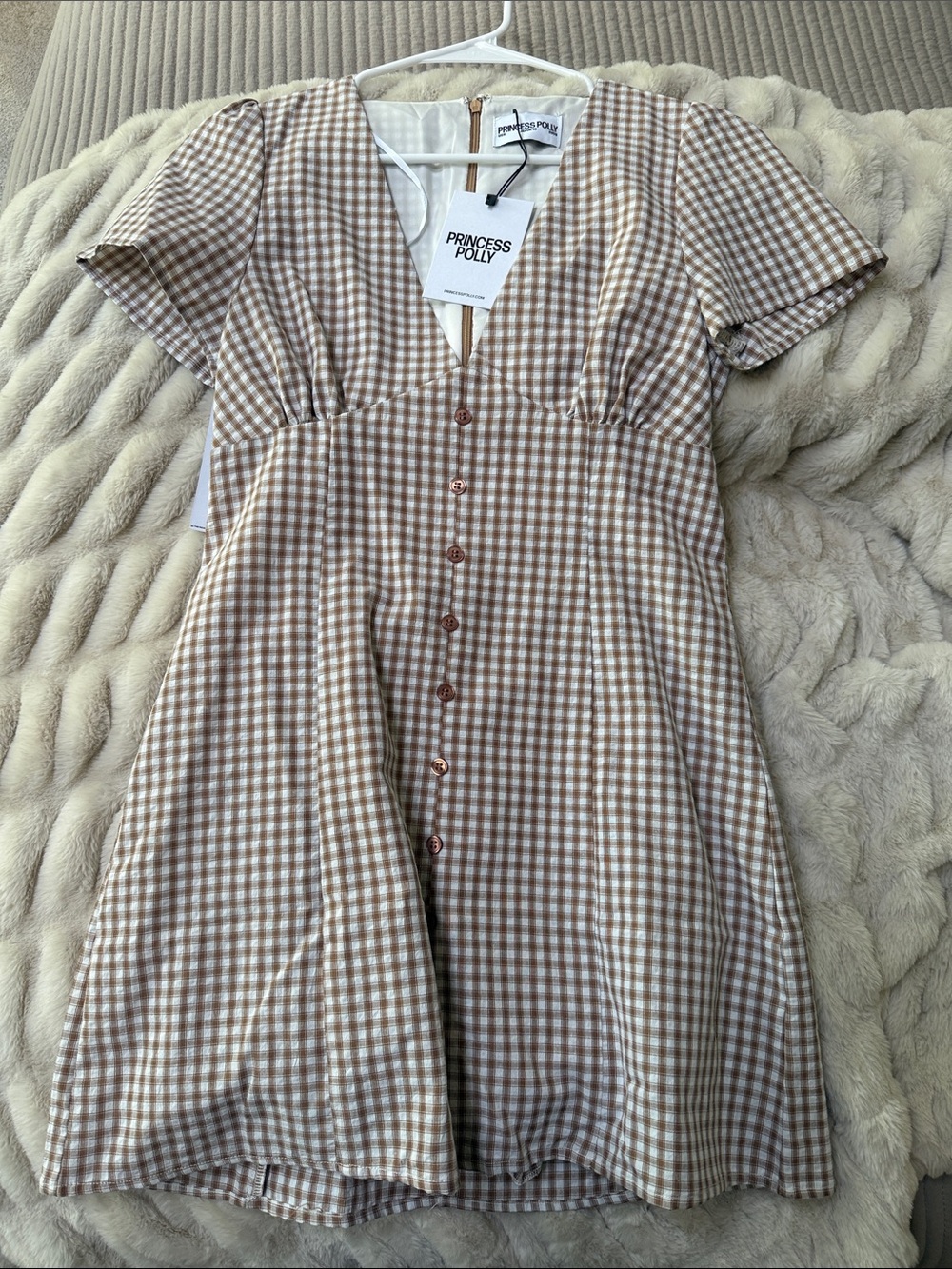 Princess Polly Brown Gingham Mini Dress/romper